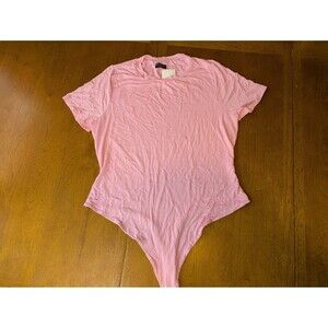 Naked Wardrobe Pink Bodysuit XL Short Sleeves Super Soft